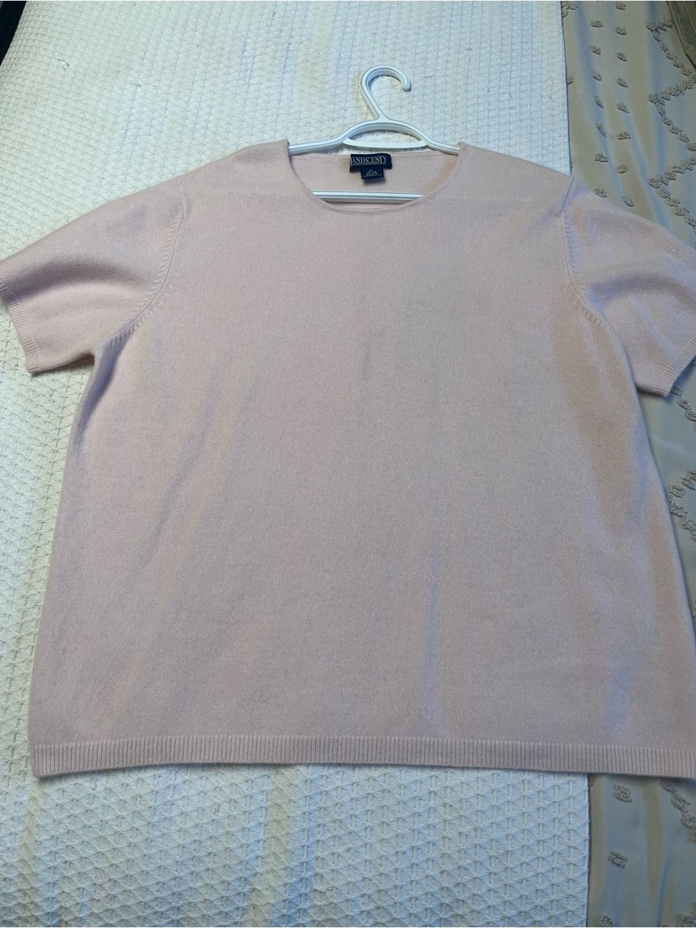 Soft Pink knit Short Sleeve Cashmere